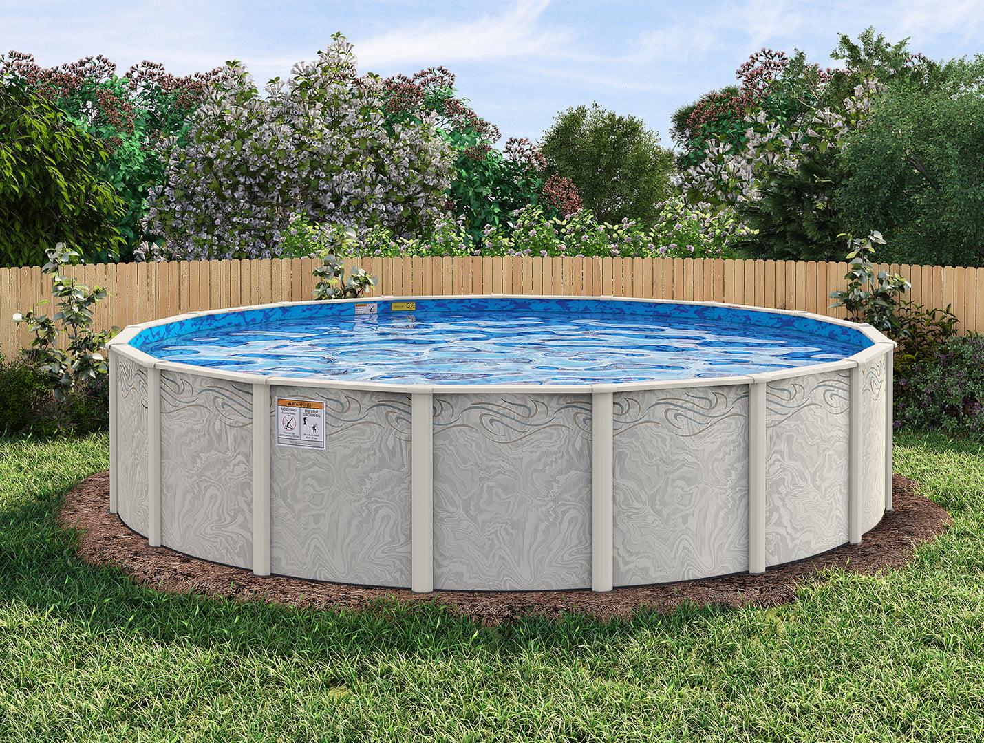 15' Silver Interlude 8" Resin Frame round Pool & Bundle/ 52" or 54"