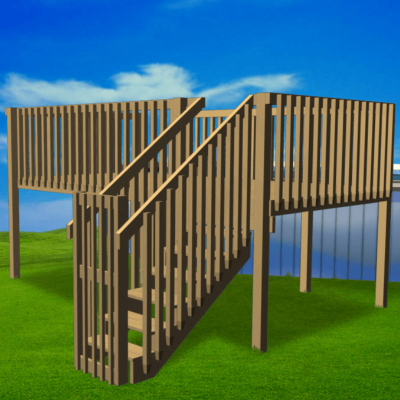 Above Ground swimming pool deck kit. Connect a deck to any size or shape above ground pool.