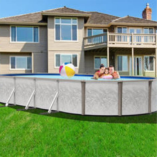 Above Ground Pool - Freedom Resin Frame Salt Oval Pool - 12' x 22' x 52" - w/Standard Size In-Wall Skimmer