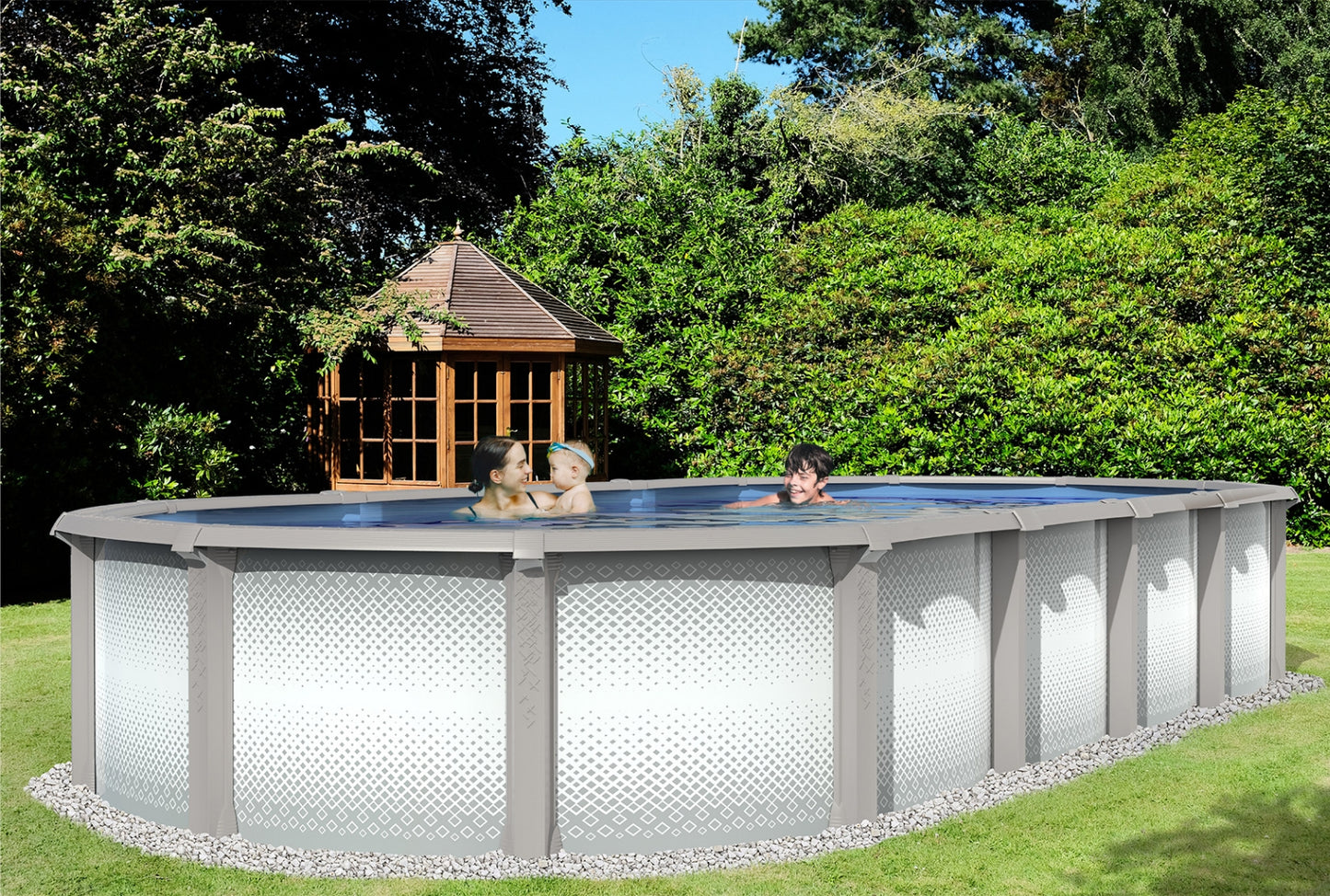 15' x 25' x 54" Jumbo 10" Resin Salt Oval Pool