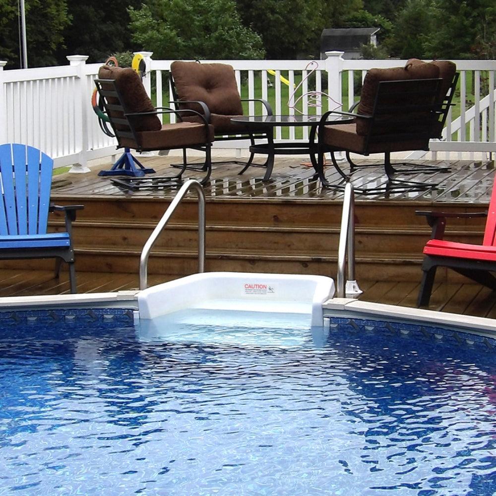 24' Semi-Inground With Above Ground Swimming Pool Steps