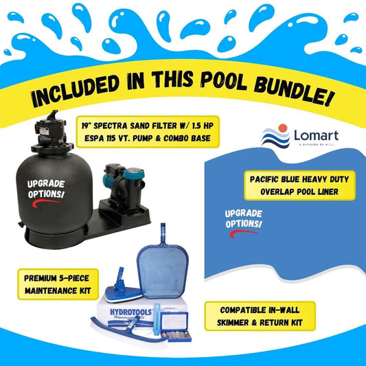 8' x 54" Sea Shore Hybrid 7" Frame Round Pool & Bundle