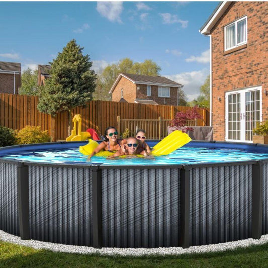 24 Ft Round Resin Above Ground Pool - Easy Setup & Strong