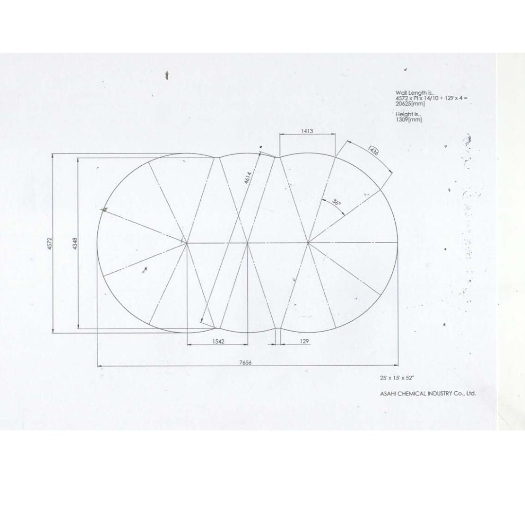 15' x 25' x 52" Steel 7" Frame Semi Inground Oval Pool