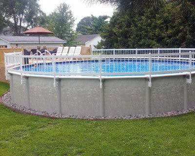 White 24″ PVC Above-Ground Pool Fencing for 24ft Round Pools